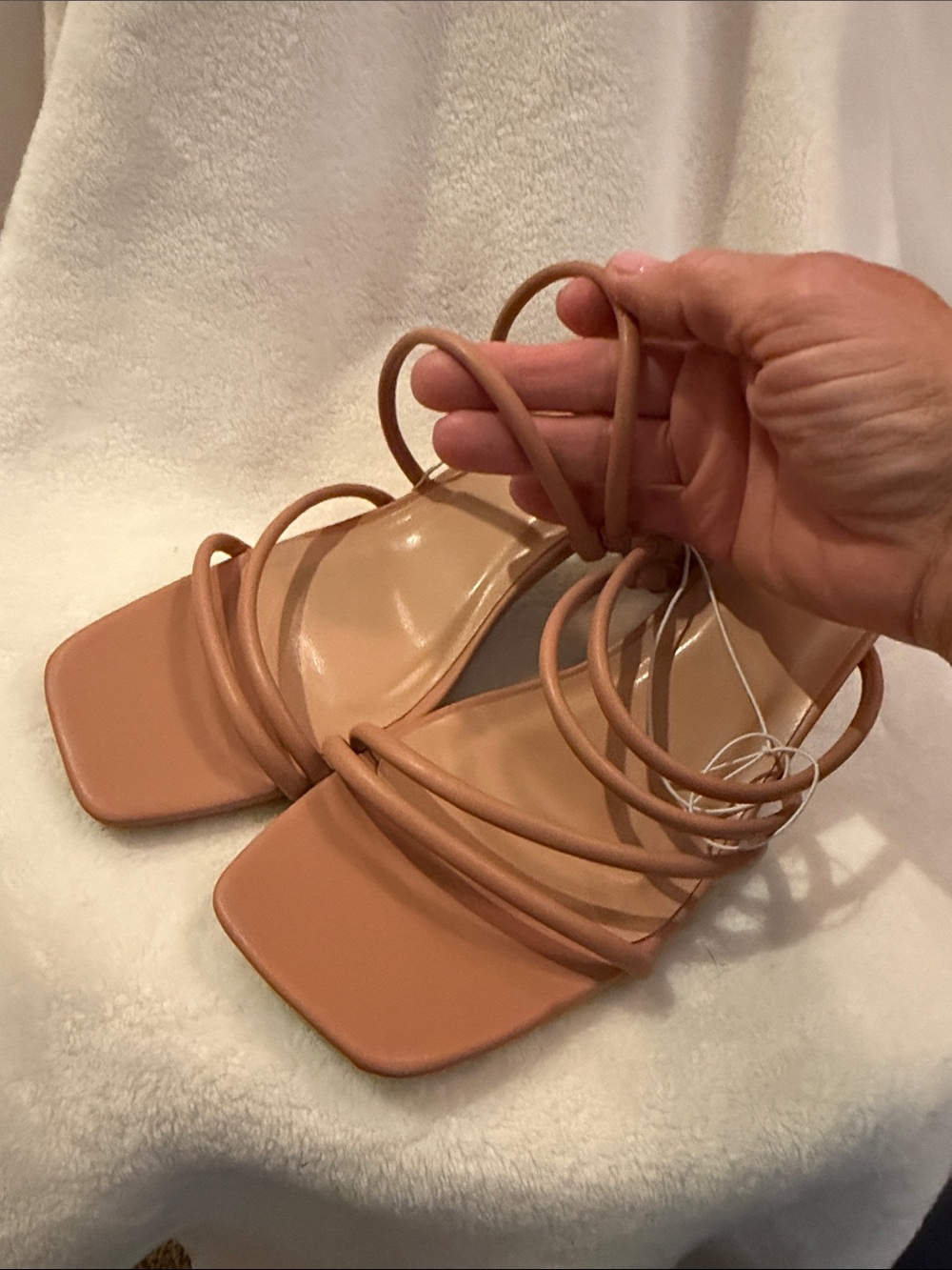 Sandal , Strappy Block Heels in pale mauve - Picture 8 of 9